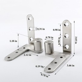(1 Pair) Hidden Hinges for Doors-Pivot Door Hinge-Heavy Duty Pivot Hinge for Wood Door-Solid Stainless Steel-Pivot Hinge-Fence gate Hinges Yard Door Hinges Saloon Door Hinges