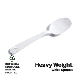 CIAO! Heavy Weight Disposable White Soupspoon Polypropylene (Case of 1,000)