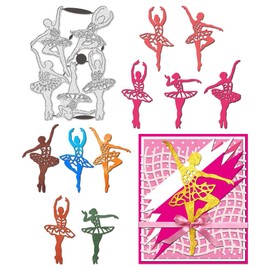 BENECREAT Ballerina Die Cuts for Card Making, Ballet Dancer Metal Embossing Stencils, Die Cuts Cutting Dies, Metal Stencils for DIY Scrapbooking, Album Photo, Greeting Card