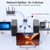 PVBCTCSID Ethernet Splitter 1 to 3 1000Mbps Internet Splitter High