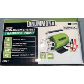 drummond NEW 12-Volt Portable Water Transfer Utility Pump 290 GPH (Total head lift 40 ft)