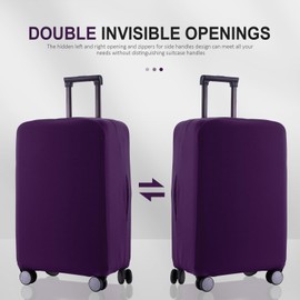 RainVillage Travel Luggage Cover Protector Scratch-Resistant Fit 19-33 Inch Suitcase, Elastic Luggage Compartment Cover, Protective Cover, Dust CoveNot Included Suitcase (Purple, 3XL(32-33inch))