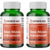 Infinite Age: 2-Pack of High-Potency 1250mg Sea Moss Advanced Superfood Capsules - Vegan, Made in the USA - Enriched with Irish Sea Moss, Bladderwrack, and Burdock Root for Comprehensive Overall Health and Immunity Support, Includes 120 Sea Moss Capsules