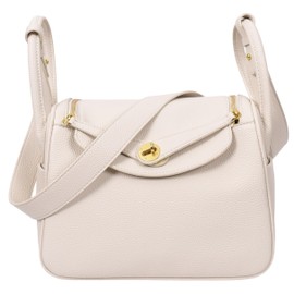 Womens Faux Leather Shoulder Bag Fashion Handbag Rose (White)