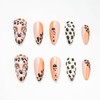 FORBELOVED NAILS|Nude Hand-pained Leopard Handmade Press On Nails|Medium Almond Stick