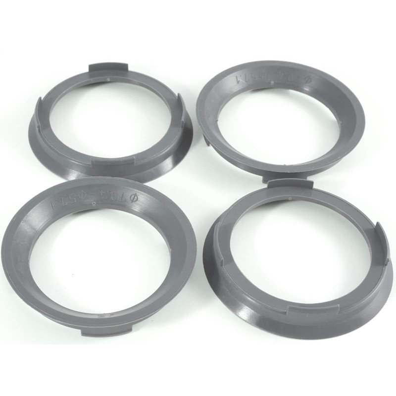 4x Centring Rings 70.4 x 57.1/70.4 to 57.1 Dark Grey