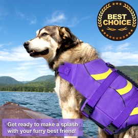 Fragralley Dog Life Jacket Shark, Dog Life Vest Adjustable Ripstop, Dog Swimming Safety Vest with Superior Buoyancy & Rescue Handle for Small Medium Large Dogs, Swim, Pool, Beach, Boating