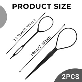 Wosyoodo Topsy Tail Hair Tool, Looping with Rat Comb, Tail French Braid Loop Tool, Fast Hair Styling Accessories, Braiding Tool for Making Style