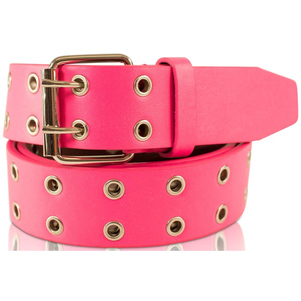 SCAMODA Double Hole Rivet Belt with Leather for Men and