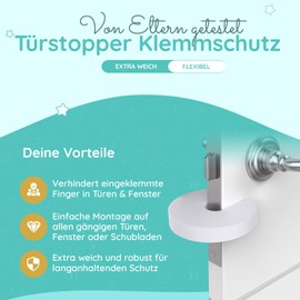 Clamp Protectors for Doors [Pack of 6] - Door Stopper Child Lock, Door Protector & Finger Clamp Protector for Children & Baby, Door Clamp Protection Made of Foam, Extra Flexible Door Stopper Baby