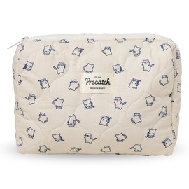 Miucatch Makeup Pouch, Large Capacity, Large Vanity Pouch, Toiletry Bag, Makeup Storage Pouch, Women's, Large, Cute, beige