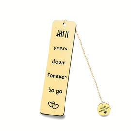 7 Year 7th Wedding Anniversary Gifts Husband Wife Wedding Anniversary Gift for Couple Boyfriend Girlfriend Couples Engagement Marriage Gifts for Husband Wife Metal Bookmark Book Markers
