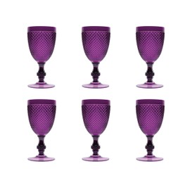 Excelsa Diamond Set of 6 Stemware Diamond Purple Reusable Plastic 390ml
