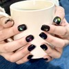 Sun&Beam Nails Handmade Nail Tip, Short, Round, False Claws, Black,