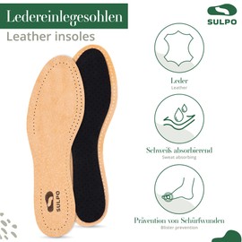 Marol Activated Carbon Insoles for Sweaty Feet Perforated Real Leather 3 Pairs UK Size 3-13.5 - Beige - 46