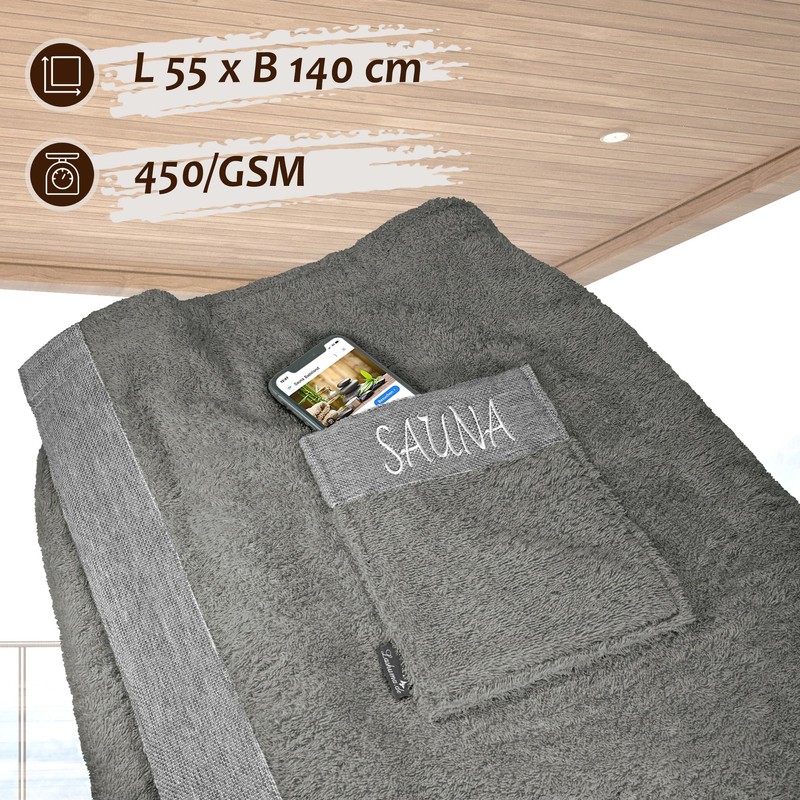 Lashuma Saunakilt Men's 55 x 140 cm Lima Sauna Towel