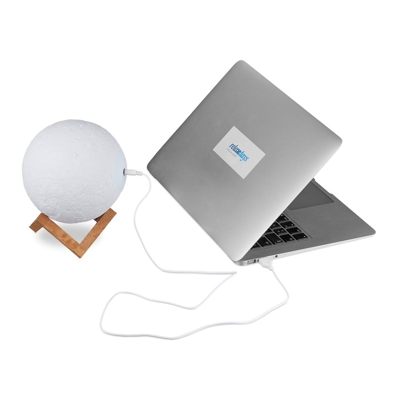 Relaxdays 3D 16 Colors Dimmable Remote Control Wireless Moon Lamp