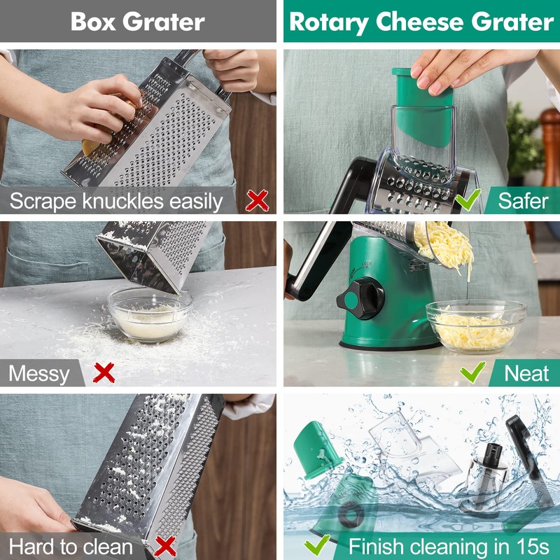 Cheese Grater Rotary, Rotary Grater for Kitchen, Kitchen Grater Vegetable
