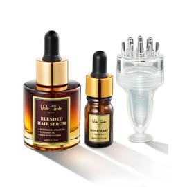VTS Hair Oil Applicator & Rosemary Oil & Moroccan Argan Oil, Hair Serum Comb Applicator Scalp Massager for Hair Growth, Hair Care Set for Men and Women