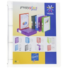 Viquel A4 Flexible Plastic Ring Binder 4 Rings Binder Customisable 3.5 cm – Label Identification – Translucent – Premium Quality – Made in France