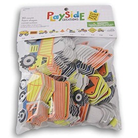 Playside Creations Construction Vehicles Foam Sticker Set - 80 Pieces