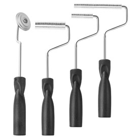 Fiberglass Roller Tools Kit, 4Pcs Bubble Paddle Tool Fiberglass Resin Laminating Roller Set for Tub Shower Bathtub Boat Repair