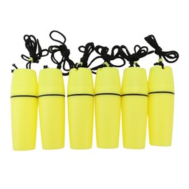 6PCS Kayak Container Bottle ABS Waterproof Portable Kayak Sealed Bottle Dry Canister with Hook Rope for Diving Snorkeling Surfing Kayaking Boating Yellow