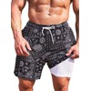 Floerns Men's Swim Trunks with Compression Quick Dry Shorts Swim