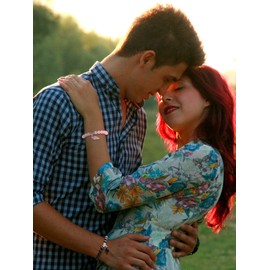 Matching Couples Bracelets Matching Heart Couple Gifts Bracelets His and Her Jewelry(Black+Pink)