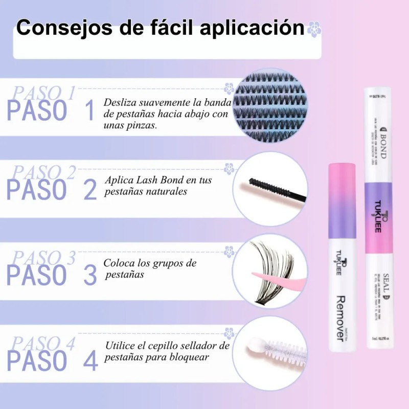 Extensiones De Pestañas Tukliee Diy Para Mujer Natural