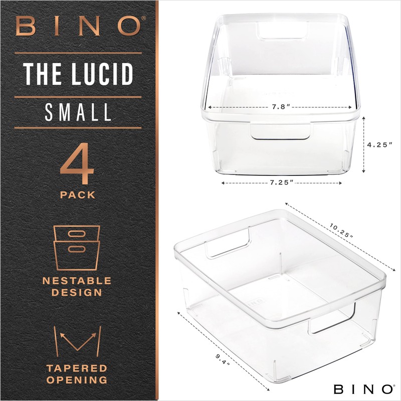 BINO Plastic Storage Containers, Small - 4 Pack THE LUCID