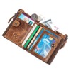 BULLCAPTAIN Genuine Leather Wallet for Men Vintage Bifold with Double