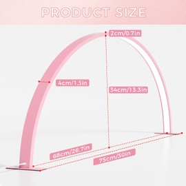 Charme Princesse 30in Half Moon Lamp 39W Half Moon Nail Desk Lamp 3000 Lumen LED Lash Light 3 Color Temperature Lash Lamp for Lashes Eyelash Extensions Tattoo Skin Care (Pink) M18S-14-US