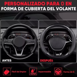 Cubre Volante Rigido Funda para Auto Camioneta SUV Universal Antideslizante para Dama Hombre Unisex 38cm (Azul, Tipo O)