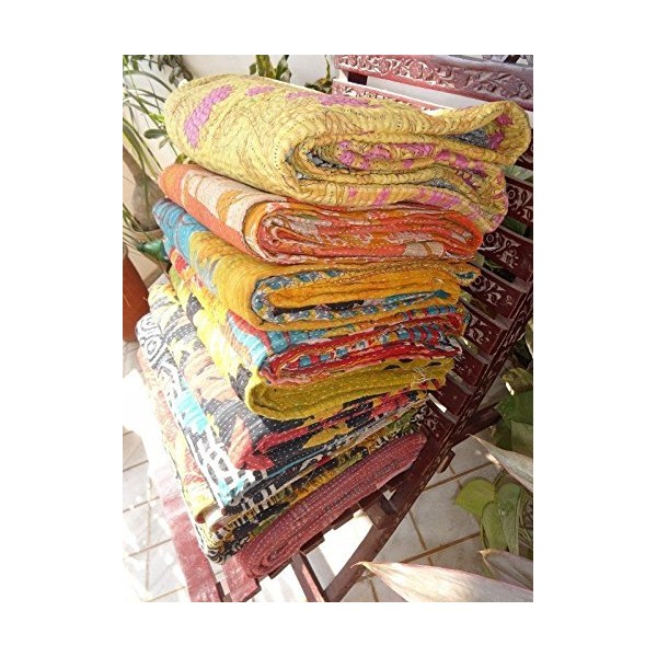 TEXTILLHUB Indian Wholesale Indian Tribal Kantha Quilt Vintage Handmade Blanket