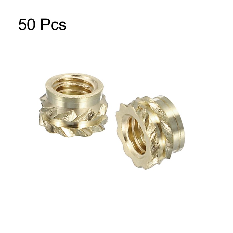 Sourcing Map Knurled Insert Nuts - 50pcs M3 x 3mm