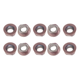 10Pcs Round Carbide Inserts Cutters for DIY CNC Lathe Wood Turning Bronze Carbide Coating(RPMT1204MOE-TT )