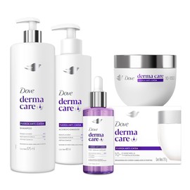 DOVE Kit Rutina Completa Fuerza Anti-Caída. Reduce la Caída 95, 4 pzas Shampoo, Acondicionador, Mascarilla y Sérum Capilar                            