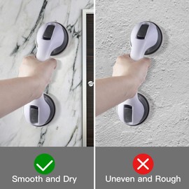 12 inch Suction Bathroom Grab Rails, Happybase 2pcs Hand Rail for Disabled, Portable Grab Bars, Safety Shower Handle with Suction Cup Fitting, Bath Grips for Elderly Disability Aids