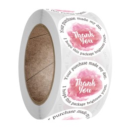 OHPHCALL Thank You Card Stickers 500pcs Decorative Sticker Roll Unique Labels for Easy for Thanksgiving