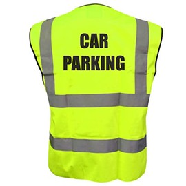 Car Parking Yellow Hi Vis Viz Safety Vest Waistcoat Reflective High Visibility EN471 BS Small