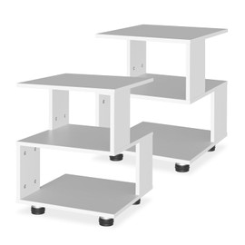 TY ARTS & CULTURE - 2 Pack Wood Nightstand with Storage, 3 Tier Modern End Table Storage for Living Room, Bedroom, Office Couch, Japanese Inspired Side Table (White)