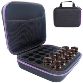 LTHERMELK Essential Oil Storage Box 30 Bottles 5ml 10ml 15ml Hard Shell Travel Essential Oil Bottle Travel Case Protect Black Travel, As Shown, Fashionable
