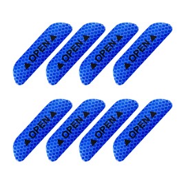 Ziciner 8 Pcs Car Door Open Reflective Stickers, Night Visibility Safety Warning Auto Anti-Collision Protective Strip, Universal Vehicle Decorative Decals Accessories for Most Cars (Blue)