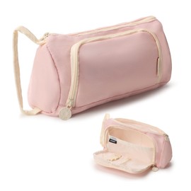 Viiotu Large Capacity Pencil Case,Multi Compartment 5 Pen Holes 2 Mesh Pokets Pencil Case Paint Brushes, Correction Tape, Stationery School Supplies for Student, Clerk Pencil Case Aesthetic (Pink)