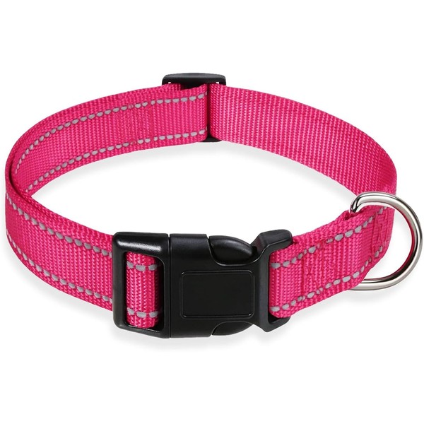 Dog Collars for Medium Dogs，Reflective Dog Collar,Pink Dog Collar,Adjustable Safety