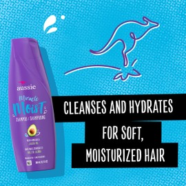 Aussie For Dry Hair Paraben Free Miracle Moist Shampoo W/Avocado & Jojoba, 12.1 Fluid Ounce