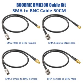 Boobrie Verbesserte 4PCS SMA zu BNC Kabel 50CM Kit 50ohms SMA Stecker Buchse zu BNC Stecker Buchse Kabel 0-6GHz Low Loss CB Verlängerung CB Radio Antenne LMR200 Äquivalent, besser als RG58