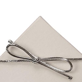 19 Inch Silver Metallic Stretch Loops with Bows (50 Pack)