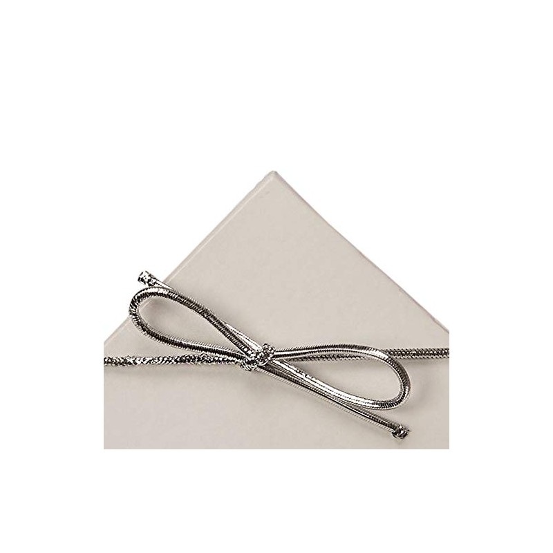19 Inch Silver Metallic Stretch Loops with Bows (50 Pack)